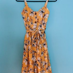Yellow floral maxi dress
